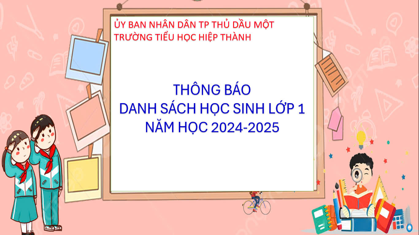 Danh sách học sinh lớp 1 năm học 2024-2025