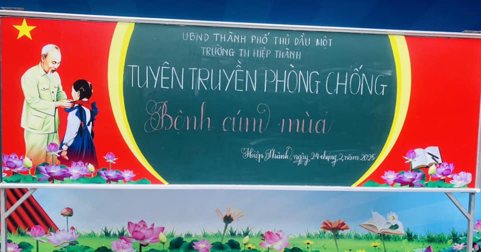 Trường tiểu học Hiệp Thành tổ chức tuyên truyền bệnh cúm mùa